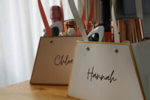 Picture of I Do Diary DIY Bridesmaid Gift Bags with custom names