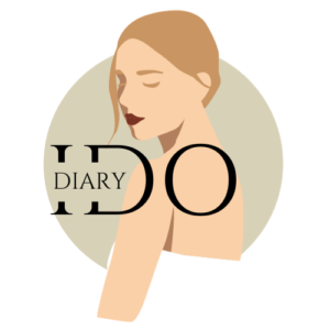 I do diart logo, a silouette of a woman looking over her shoulder with a classy I DO DIARY over top